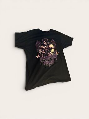 Terrifier x Rhea Ripley Graphic Tee Size Large – Black Horror Wrestling Shirt
